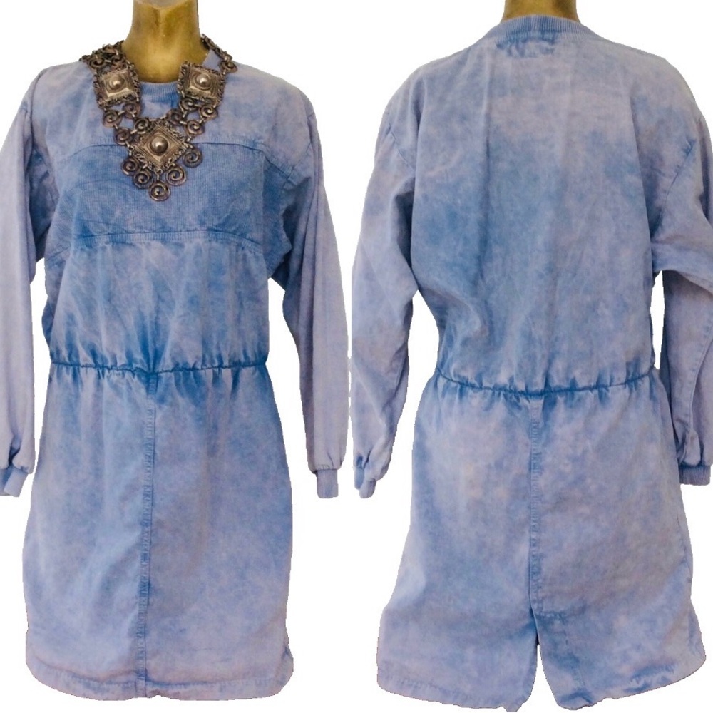 SALE! CHEROKEE Vintage 80s CHAMBRAY Slouchy DRESS Sz 12